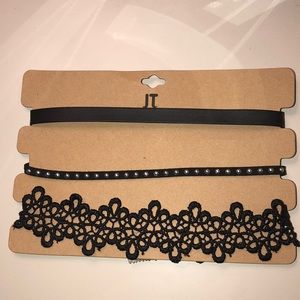 JT Choker Necklaces Size OS Color Black Silver